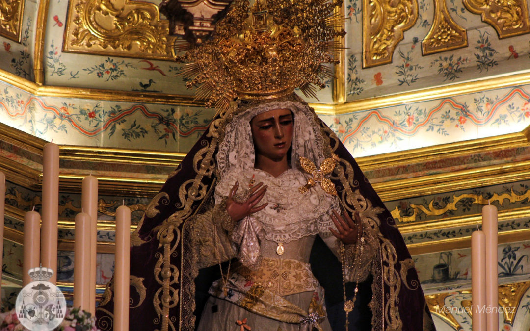 María Santísima de las Angustias preparada para la celebración de su Solemne Triduo Anual